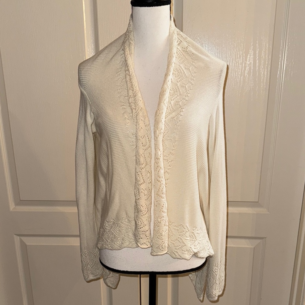 JONES WEAR PETITES -  Cream Cardigan Sweater - Size PS